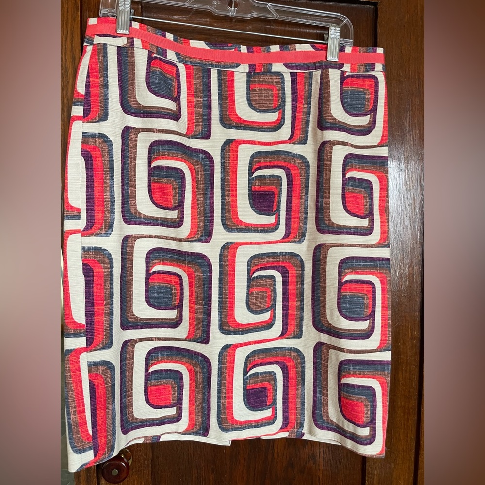 Boden pencil skirt, retro print, US size 10